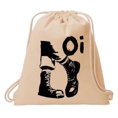 Oi Punk Rock With Combat Boots Drawstring Bag