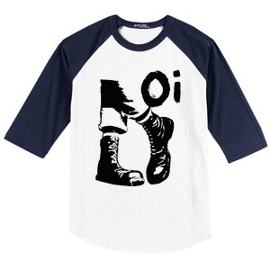 Oi Punk Rock With Combat Boots Baseball Sleeve Shirt