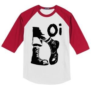 Oi Punk Rock With Combat Boots Kids Colorblock Raglan Jersey