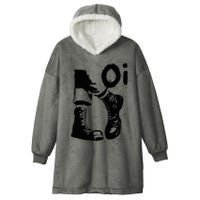 Oi Punk Rock With Combat Boots Hooded Wearable Blanket