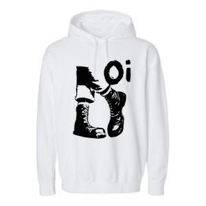 Oi Punk Rock With Combat Boots Garment-Dyed Fleece Hoodie