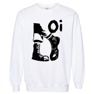 Oi Punk Rock With Combat Boots Garment-Dyed Sweatshirt