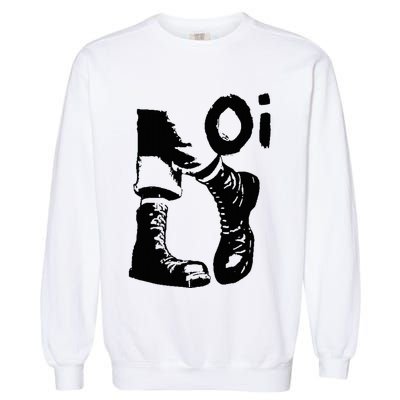Oi Punk Rock With Combat Boots Garment-Dyed Sweatshirt