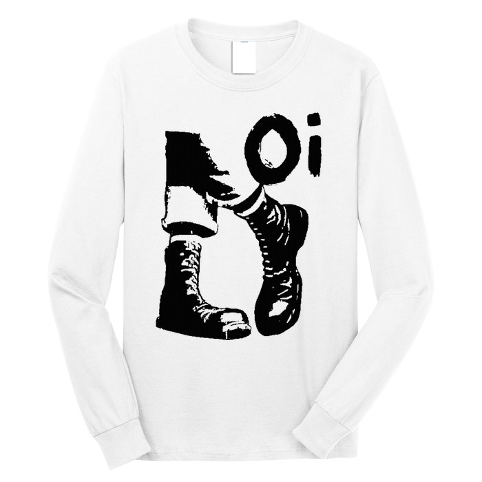 Oi Punk Rock With Combat Boots Long Sleeve Shirt