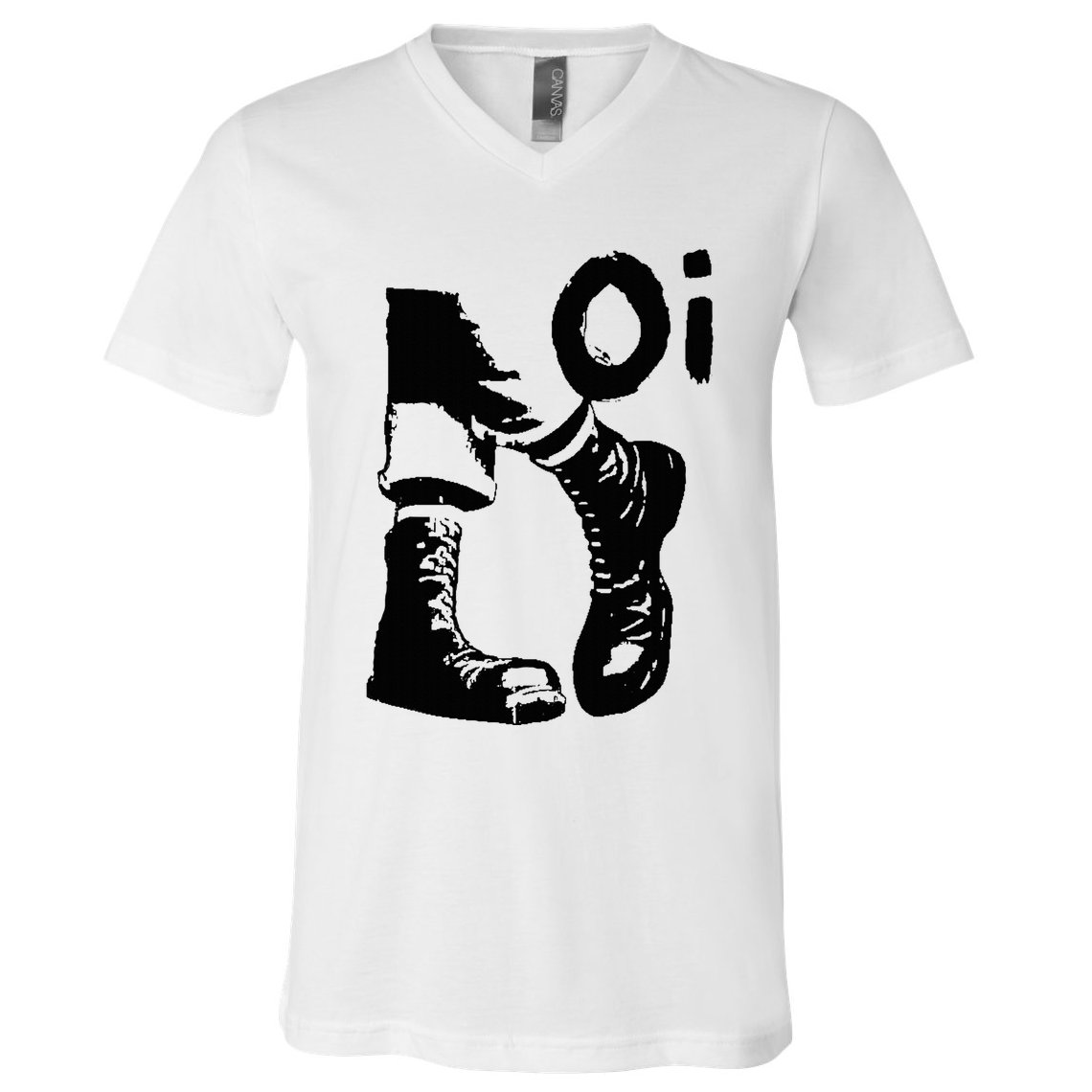Oi Punk Rock With Combat Boots V-Neck T-Shirt