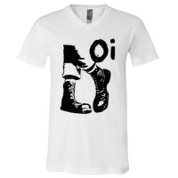 Oi Punk Rock With Combat Boots V-Neck T-Shirt