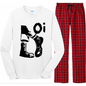 Oi Punk Rock With Combat Boots Long Sleeve Pajama Set