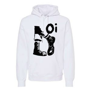 Oi Punk Rock With Combat Boots Premium Hoodie