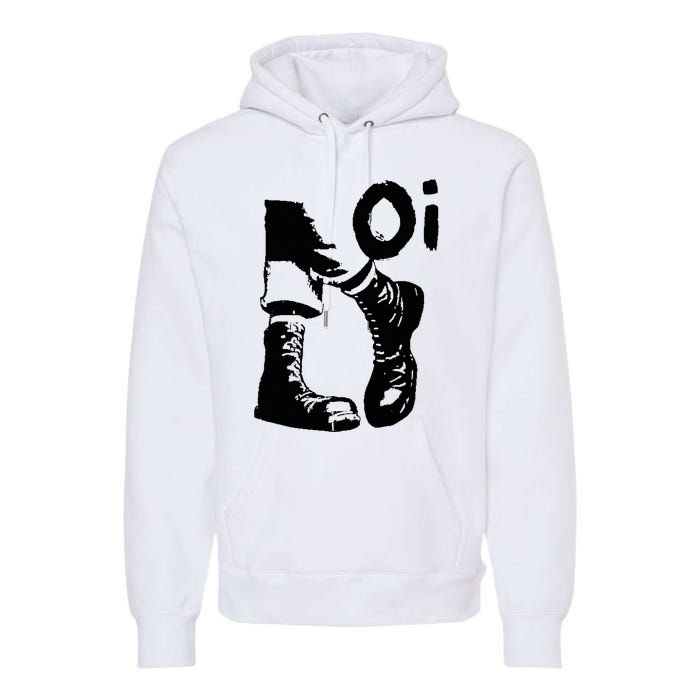 Oi Punk Rock With Combat Boots Premium Hoodie