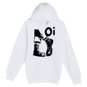 Oi Punk Rock With Combat Boots Premium Pullover Hoodie