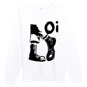 Oi Punk Rock With Combat Boots Premium Crewneck Sweatshirt