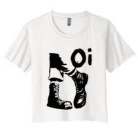 Oi Punk Rock With Combat Boots Women's Crop Top Tee