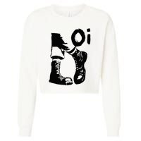 Oi Punk Rock With Combat Boots Cropped Pullover Crew