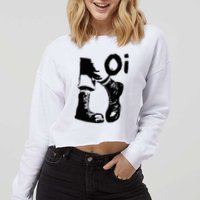 Oi Punk Rock With Combat Boots Cropped Pullover Crew