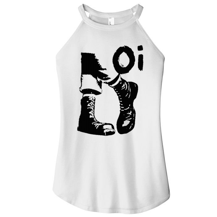 Oi Punk Rock With Combat Boots Women's Perfect Tri Rocker Tank