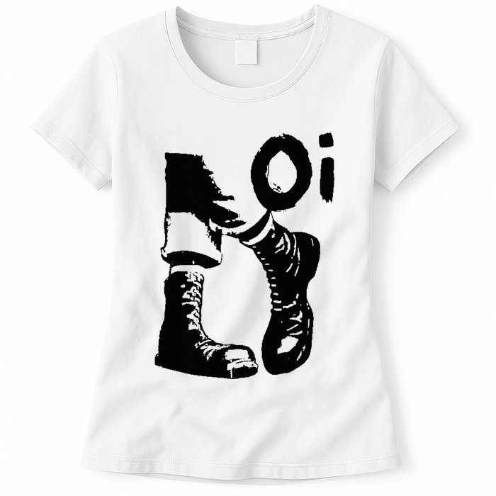 Oi Punk Rock With Combat Boots Womens T-Shirt