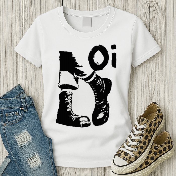 Oi Punk Rock With Combat Boots Womens T-Shirt