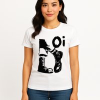 Oi Punk Rock With Combat Boots Womens T-Shirt