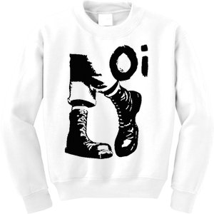 Oi Punk Rock With Combat Boots Kids Sweatshirt