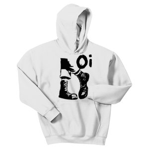 Oi Punk Rock With Combat Boots Kids Hoodie