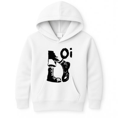 Oi Punk Rock With Combat Boots Kids Hoodie