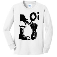 Oi Punk Rock With Combat Boots Kids Long Sleeve Shirt