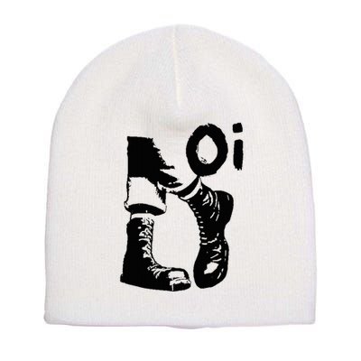 Oi Punk Rock With Combat Boots Short Acrylic Beanie