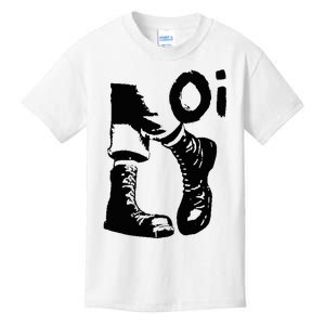 Oi Punk Rock With Combat Boots Kids T-Shirt