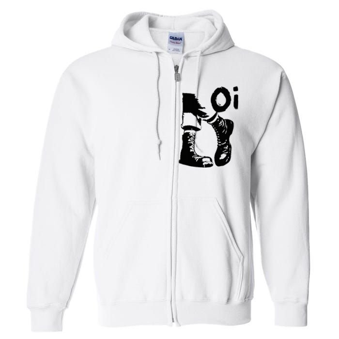 Oi Punk Rock With Combat Boots Full Zip Hoodie