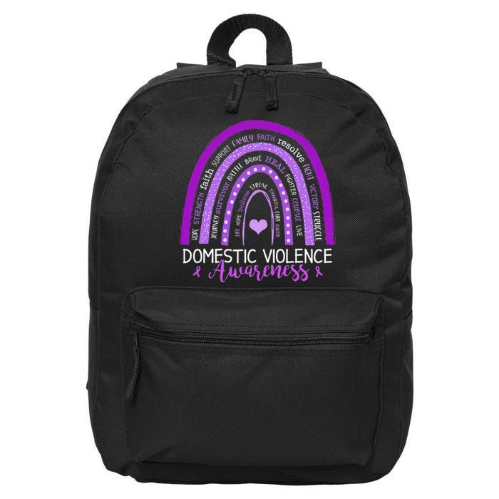 October Purple Ribbon Domestic Violence Awareness 16 in Basic Backpack