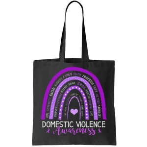 October Purple Ribbon Domestic Violence Awareness Tote Bag