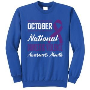 October Purple Ribbon Gift Domestic Violence Awareness Month Gift Tall Sweatshirt