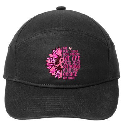 October Pink Ribbon Breast Cancer Awareness 7-Panel Snapback Hat