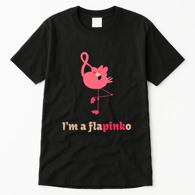 October Pink Ribbon Flamingo Breast Cancer Awareness Month Gift Tall T-Shirt