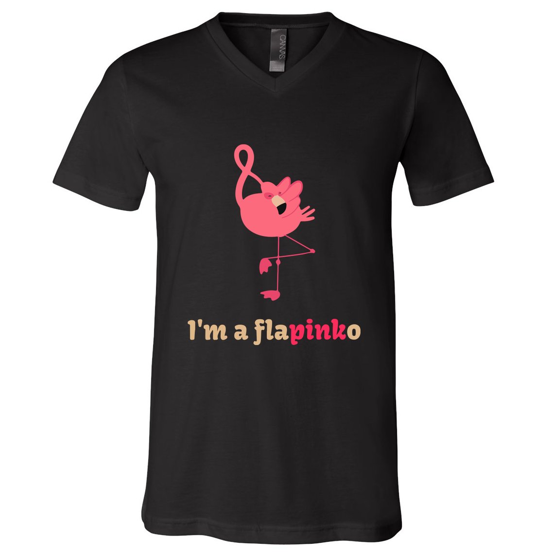 October Pink Ribbon Flamingo Breast Cancer Awareness Month Gift V-Neck T-Shirt
