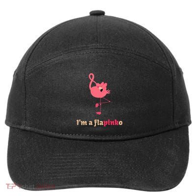 October Pink Ribbon Flamingo Breast Cancer Awareness Month Gift 7-Panel Snapback Hat