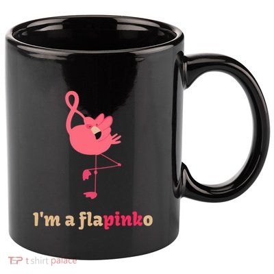 October Pink Ribbon Flamingo Breast Cancer Awareness Month Gift 11oz C Handle Ceramic Mug