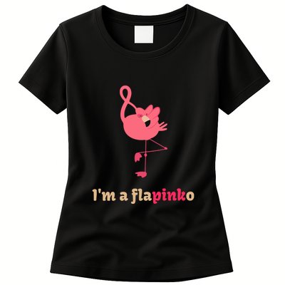 October Pink Ribbon Flamingo Breast Cancer Awareness Month Gift Womens T-Shirt