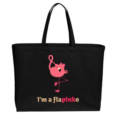 October Pink Ribbon Flamingo Breast Cancer Awareness Month Gift Cotton Canvas Jumbo Tote