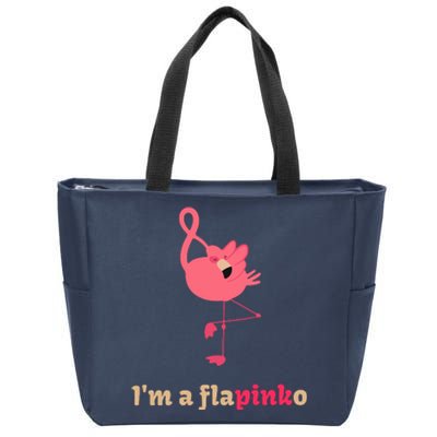 October Pink Ribbon Flamingo Breast Cancer Awareness Month Gift Zip Tote Bag