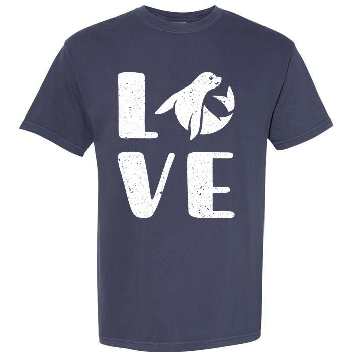 Ocean Puppy Seal Lover Valentines Day Gift Sea Lion Garment-Dyed Heavyweight T-Shirt