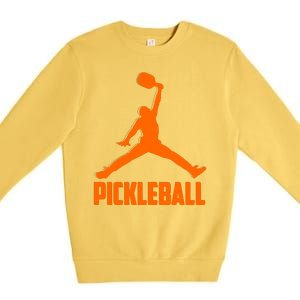 Orange Pickleball Sports Logo Premium Crewneck Sweatshirt