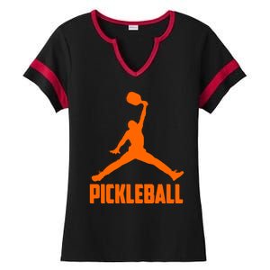 Orange Pickleball Sports Logo Ladies Halftime Notch Neck Tee