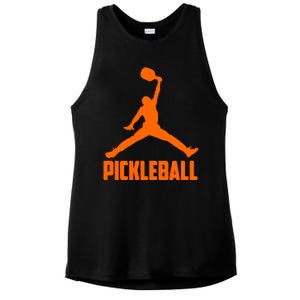 Orange Pickleball Sports Logo Ladies PosiCharge Tri-Blend Wicking Tank