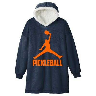 Orange Pickleball Sports Logo Hooded Wearable Blanket