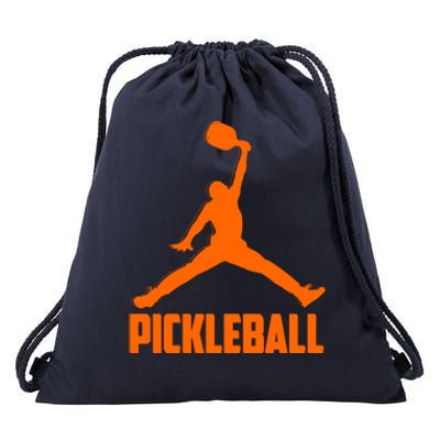 Orange Pickleball Sports Logo Drawstring Bag