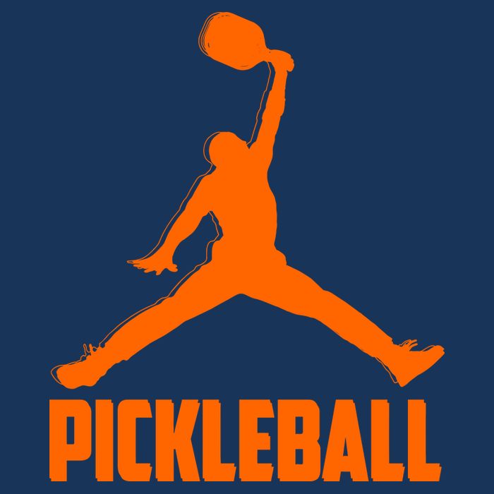 Orange Pickleball Sports Logo Drawstring Bag