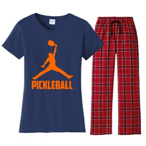 Orange Pickleball Sports Logo Women's Flannel Pajama Set