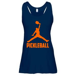 Orange Pickleball Sports Logo Ladies Essential Flowy Tank