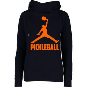 Orange Pickleball Sports Logo Womens Funnel Neck Pullover Hood